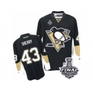 Men's Reebok Pittsburgh Penguins #43 Conor Sheary Authentic Black Home 2017 Stanley Cup Final NHL Jersey