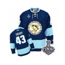 Men's Reebok Pittsburgh Penguins #43 Conor Sheary Authentic Navy Blue Third Vintage 2017 Stanley Cup Final NHL Jersey