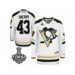 Men's Reebok Pittsburgh Penguins #43 Conor Sheary Authentic White 2014 Stadium Series 2017 Stanley Cup Final NHL Jersey