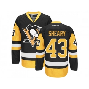 Men's Reebok Pittsburgh Penguins #43 Conor Sheary Premier Black Gold Third NHL Jersey