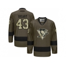 Men's Reebok Pittsburgh Penguins #43 Conor Sheary Premier Green Salute to Service NHL Jersey