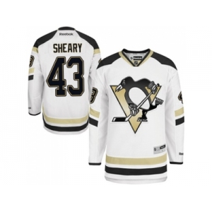 Men's Reebok Pittsburgh Penguins #43 Conor Sheary Premier White 2014 Stadium Series NHL Jersey