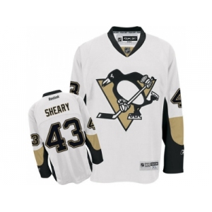 Men's Reebok Pittsburgh Penguins #43 Conor Sheary Premier White Away NHL Jersey