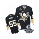 Men's Reebok Pittsburgh Penguins #55 Larry Murphy Premier Black Home 2017 Stanley Cup Champions NHL Jersey