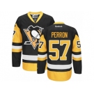 Men's Reebok Pittsburgh Penguins #57 David Perron Authentic Black Gold Third NHL Jersey