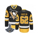 Men's Reebok Pittsburgh Penguins #62 Carl Hagelin Premier Black Gold Third 2017 Stanley Cup Champions NHL Jersey