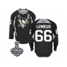 Men's Reebok Pittsburgh Penguins #66 Mario Lemieux Authentic Black Practice 2017 Stanley Cup Final NHL Jersey