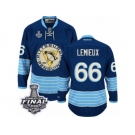 Men's Reebok Pittsburgh Penguins #66 Mario Lemieux Authentic Navy Blue Third Vintage 2017 Stanley Cup Final NHL Jersey