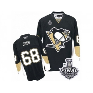 Men's Reebok Pittsburgh Penguins #68 Jaromir Jagr Authentic Black Home 2017 Stanley Cup Final NHL Jersey