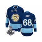 Men's Reebok Pittsburgh Penguins #68 Jaromir Jagr Authentic Navy Blue Third Vintage 2017 Stanley Cup Final NHL Jersey