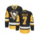 Men's Reebok Pittsburgh Penguins #7 Joe Mullen Authentic Black Gold Third NHL Jersey