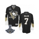 Men's Reebok Pittsburgh Penguins #7 Joe Mullen Authentic Black Home 2017 Stanley Cup Champions NHL Jersey