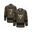 Men's Reebok Pittsburgh Penguins #7 Joe Mullen Authentic Green Salute to Service NHL Jersey