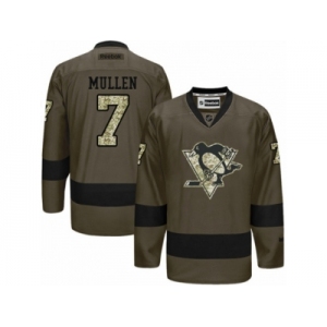 Men's Reebok Pittsburgh Penguins #7 Joe Mullen Authentic Green Salute to Service NHL Jersey