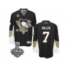 Men's Reebok Pittsburgh Penguins #7 Joe Mullen Premier Black Home 2017 Stanley Cup Final NHL Jersey