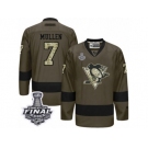 Men's Reebok Pittsburgh Penguins #7 Joe Mullen Premier Green Salute to Service 2017 Stanley Cup Final NHL Jersey