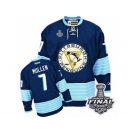 Men's Reebok Pittsburgh Penguins #7 Joe Mullen Premier Navy Blue Third Vintage 2017 Stanley Cup Final NHL Jersey