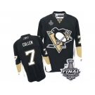 Men's Reebok Pittsburgh Penguins #7 Matt Cullen Authentic Black Home 2017 Stanley Cup Final NHL Jersey