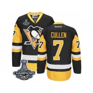 Men's Reebok Pittsburgh Penguins #7 Matt Cullen Premier Black Gold Third 2017 Stanley Cup Champions NHL Jersey