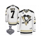 Men's Reebok Pittsburgh Penguins #7 Paul Martin Authentic White 2014 Stadium Series 2017 Stanley Cup Final NHL Jersey