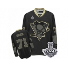 Men's Reebok Pittsburgh Penguins #71 Evgeni Malkin Authentic Black Ice 2017 Stanley Cup Final NHL Jersey