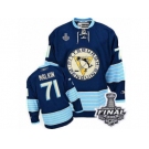 Men's Reebok Pittsburgh Penguins #71 Evgeni Malkin Authentic Navy Blue Third Vintage 2017 Stanley Cup Final NHL Jersey