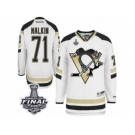 Men's Reebok Pittsburgh Penguins #71 Evgeni Malkin Authentic White 2014 Stadium Series 2017 Stanley Cup Final NHL Jersey