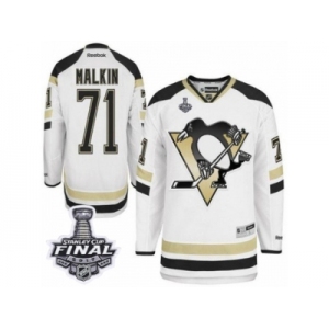 Men's Reebok Pittsburgh Penguins #71 Evgeni Malkin Authentic White 2014 Stadium Series 2017 Stanley Cup Final NHL Jersey