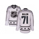 Men's Reebok Pittsburgh Penguins #71 Evgeni Malkin Authentic White Metropolitan Division 2017 All-Star NHL Jersey