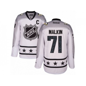 Men's Reebok Pittsburgh Penguins #71 Evgeni Malkin Authentic White Metropolitan Division 2017 All-Star NHL Jersey