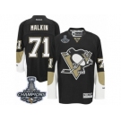 Men's Reebok Pittsburgh Penguins #71 Evgeni Malkin Premier Black Home 2017 Stanley Cup Champions NHL Jersey