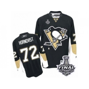 Men's Reebok Pittsburgh Penguins #72 Patric Hornqvist Authentic Black Home 2017 Stanley Cup Final NHL Jersey