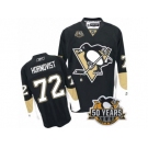 Men's Reebok Pittsburgh Penguins #72 Patric Hornqvist Authentic Black Home 50th Anniversary Patch NHL Jersey