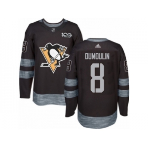Men's Reebok Pittsburgh Penguins #8 Brian Dumoulin Authentic Black 1917-2017 100th Anniversary NHL Jersey