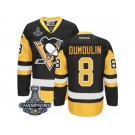 Men's Reebok Pittsburgh Penguins #8 Brian Dumoulin Premier Black Gold Third 2017 Stanley Cup Champions NHL Jersey