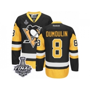 Men's Reebok Pittsburgh Penguins #8 Brian Dumoulin Premier Black Gold Third 2017 Stanley Cup Final NHL Jersey