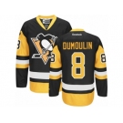 Men's Reebok Pittsburgh Penguins #8 Brian Dumoulin Premier Black Gold Third NHL Jersey