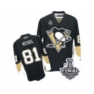 Men's Reebok Pittsburgh Penguins #81 Phil Kessel Authentic Black Home 2017 Stanley Cup Final NHL Jersey