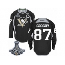 Men's Reebok Pittsburgh Penguins #87 Sidney Crosby Authentic Black Practice 2017 Stanley Cup Champions NHL Jersey