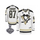 Men's Reebok Pittsburgh Penguins #87 Sidney Crosby Authentic White 2014 Stadium Series 2017 Stanley Cup Final NHL Jersey