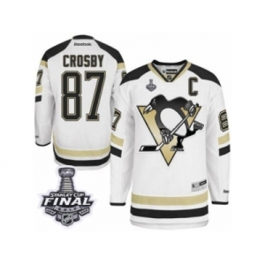 Men's Reebok Pittsburgh Penguins #87 Sidney Crosby Authentic White 2014 Stadium Series 2017 Stanley Cup Final NHL Jersey