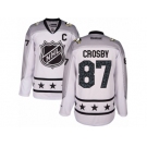 Men's Reebok Pittsburgh Penguins #87 Sidney Crosby Authentic White Metropolitan Division 2017 All-Star NHL Jersey