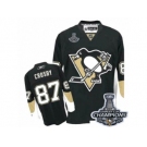 Men's Reebok Pittsburgh Penguins #87 Sidney Crosby Premier Black Home 2017 Stanley Cup Champions NHL Jersey