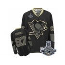 Men's Reebok Pittsburgh Penguins #87 Sidney Crosby Premier Black Ice 2017 Stanley Cup Champions NHL Jersey