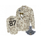 Men's Reebok Pittsburgh Penguins #87 Sidney Crosby Premier Camouflage 2017 Stanley Cup Champions NHL Jersey