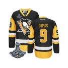 Men's Reebok Pittsburgh Penguins #9 Pascal Dupuis Premier Black Gold Third 2017 Stanley Cup Champions NHL Jersey