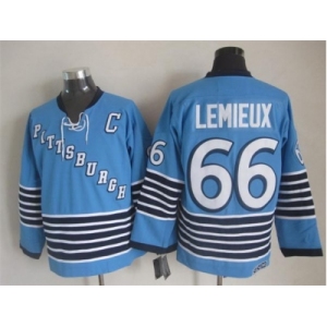 NHL Pittsburgh Penguins #66 Mario Lemieux Throwback blue jerseys