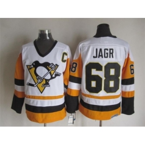 NHL Pittsburgh Penguins #68 Jagr Throwback white-yellow jerseys