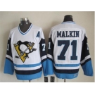 NHL Pittsburgh Penguins #71 Evgeni Malkin Throwback white-blue jerseys