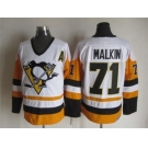 NHL Pittsburgh Penguins #71 Evgeni Malkin Throwback white-yellow jersey